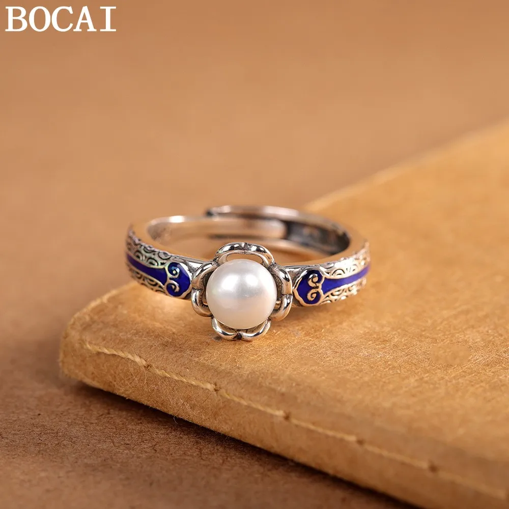 

Простое и персонализированное кольцо из стерлингового серебра S925 с инкрустацией натуральным жемчугом.