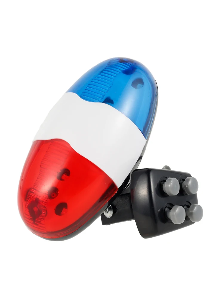 AliExpress Bicycle Police Siren 4 Sounds Melody Bicycle Power Horn Siren Bell 6-LED Strobe Blue and Red Bicycle Safety Light for Kids Bike