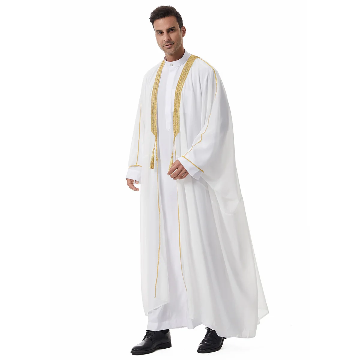 Męski szlafrok muzułmański kimono dishdasha odzież islamska Dubai Arabia Saudyjska abaje modlitwa kaftan Ramadan jubba thobe daffah dishdasha