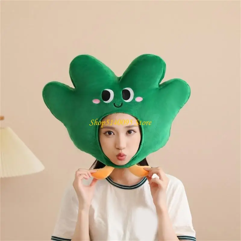 Dxae peluche pequeño sombrero hierba verde sombrero hierba graciosa gorros hierba hierba