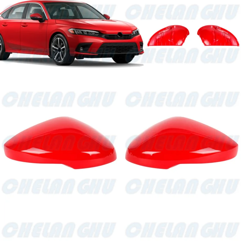 

1 Pair Red Painted Rear Mirror Housing Cover Cap with turn signal Hole for Honda US version Civic 2022-2023