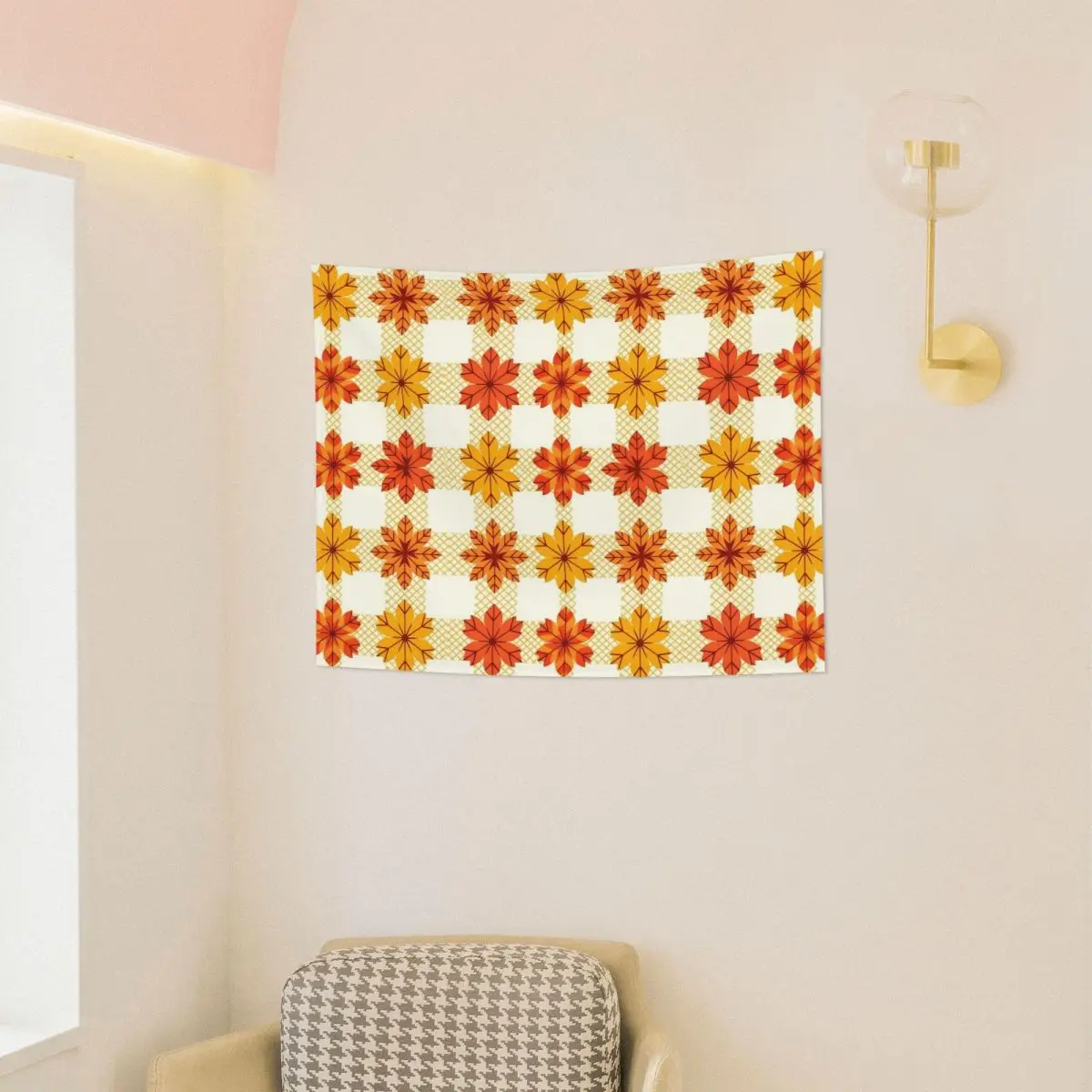 Maple Fallen Leaves Tapestry Hippie Fabric Wall Hanging Autumn Leaf Decoration for Bedroom Curtain Mandala Tapestries