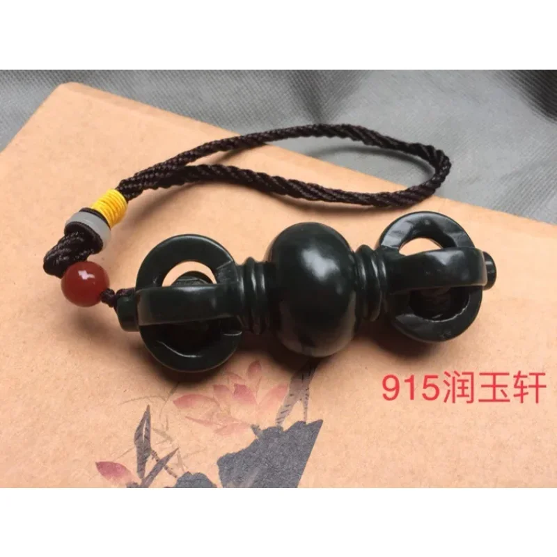 Natural jade comes and goes, pendant, Xinjiang Hetian sapphire vajra pestle handle, men's cultural jewelry