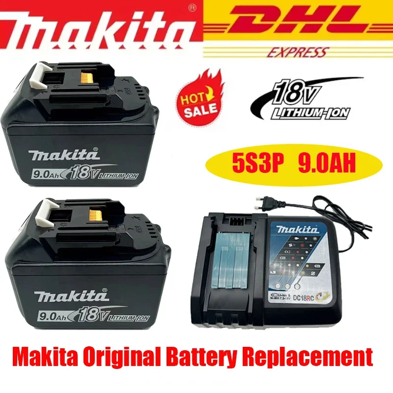 🏆100% originální/18V/Makita 9Ah Makita 18V baterie BL1840 BL1830B BL1850B BL1850 BL1860 BL1815 Náhradní lithiová baterie🏆 - náhled 3