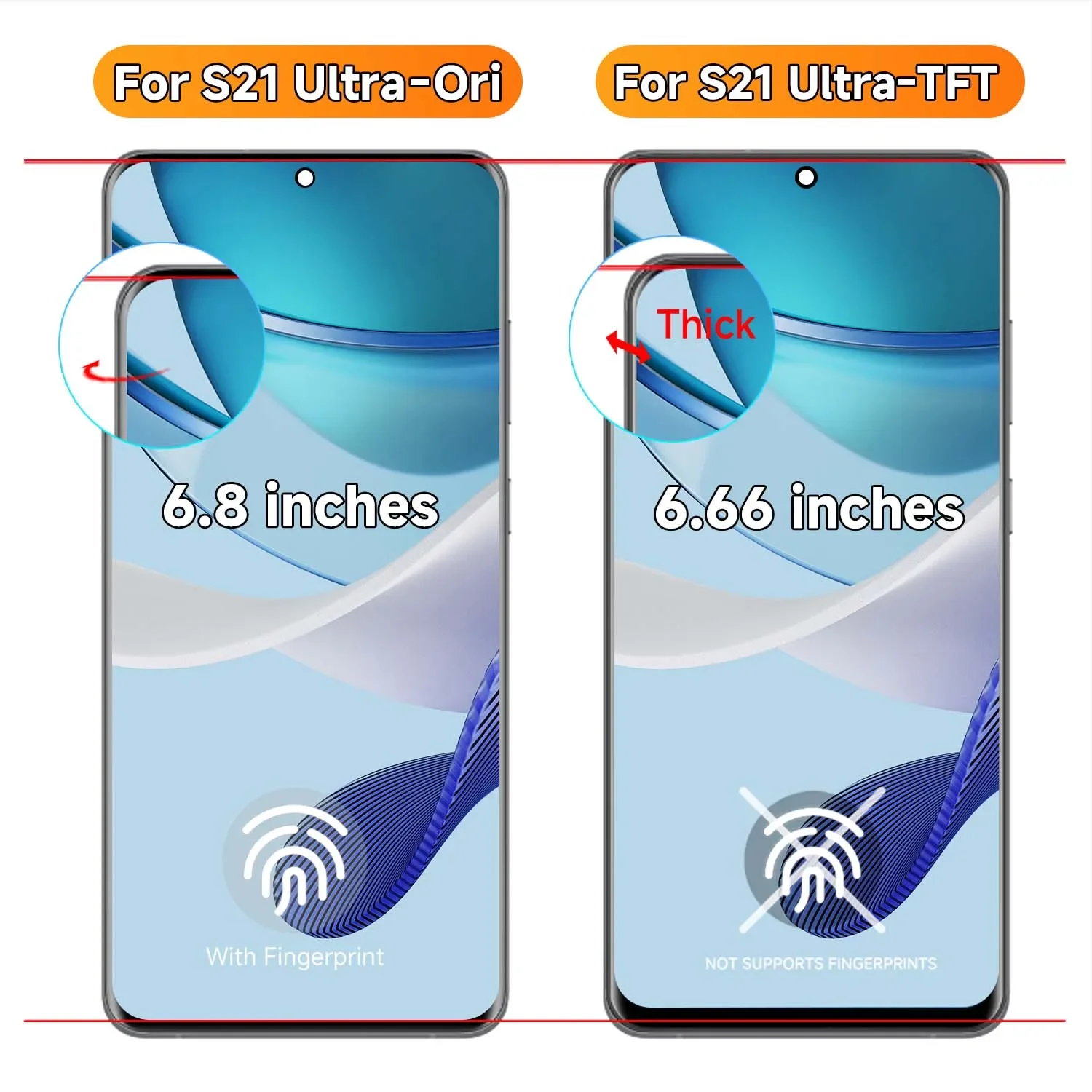 หน้าจอTFTสําหรับSamsung Galaxy S21 Ultra 5G G998B G998B/DSจอแสดงผลLcdดิจิตอลหน้าจอสัมผัสพร้อมกรอบสําหรับSamsung S21 Ultra