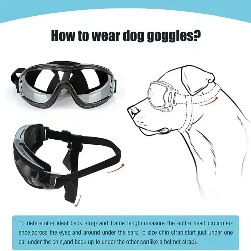 Dog Goggles Glasses Dog Sunglasse Eye-wear Pet Eye Protection Anti-UV Grooming Useful Photos Props Adjustable Dress Up Goggles