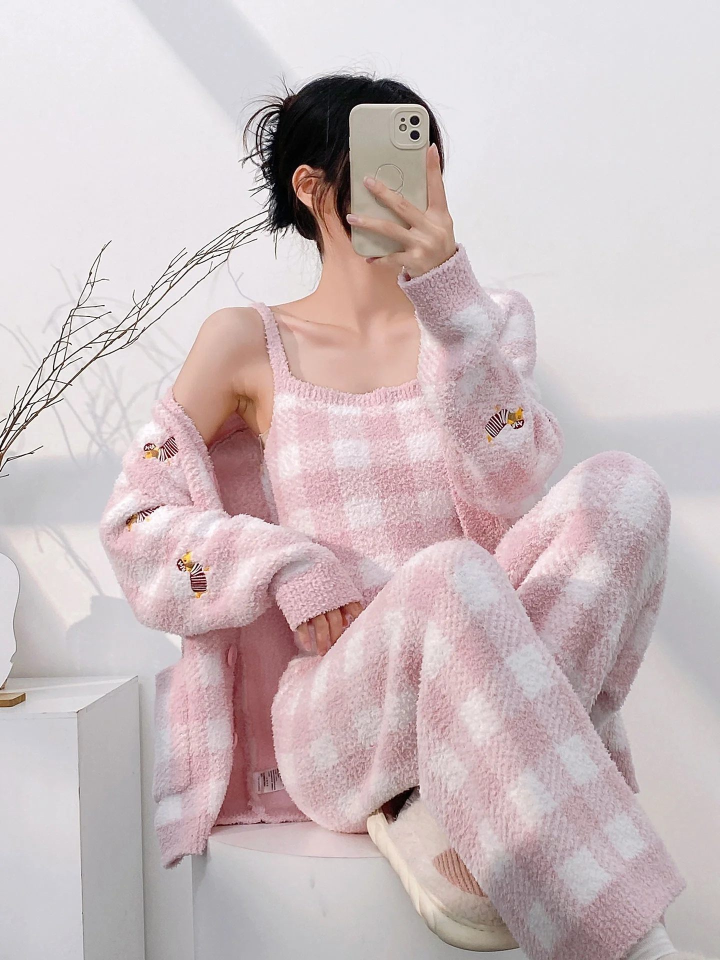 thiened-plaid-f-flanella-spwear-coral-fce-conjunto-de-ropa-de-invierno-para-el-hogar-para-mujer-v-ne-long-sve-corte-holgado-comodo