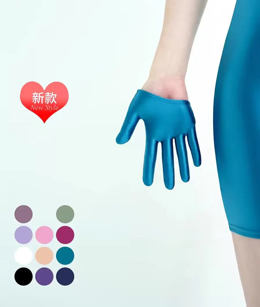 

KNOW DREAM Glossy Shiny Smooth Close-fitting Slim COS Half Etiquette Sunscreen Riding Colorful Gloves