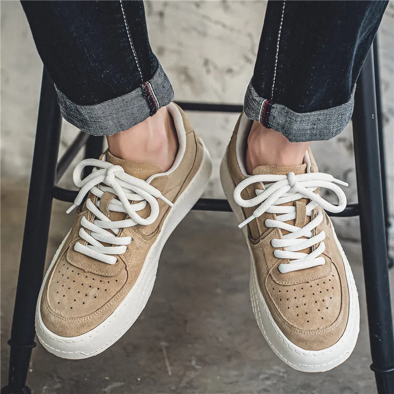 2023 Nieuwe Laag Uitgesneden Kaki Boardschoenen Lente Nieuwe Trendschoenen Board Schoenen Ronde Hoofd Casual Schoenen Tenis Masculino Adulto Sneaker