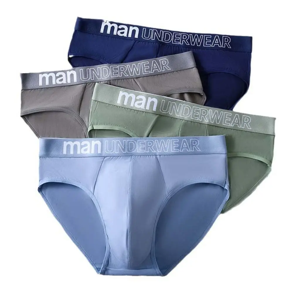 

5PCS Breathable Low Waist Men Thin Panties Briefs Male Lingerie Men's Underwear Elastic Letter Underpants Men