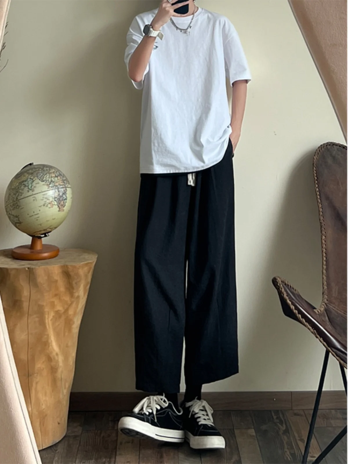

Cleanfit Ice Silk Nine-Piece Men's Summer Pants Drapey Straight Leg Texture Vinegar Yogurt Fushan Original Casual Trousers