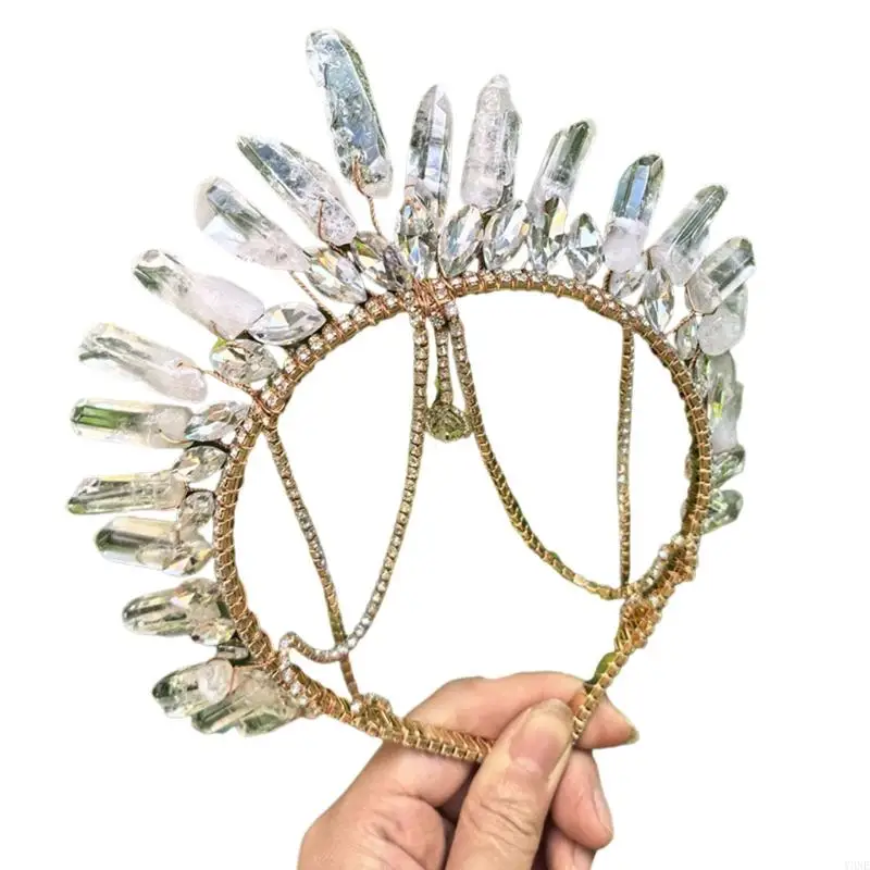 

Y3NE Elegant Crystal Crowns Wedding Hairhoop With Shining Design Comfortable Hair Styling Accessory For Bride And Bridesmaids