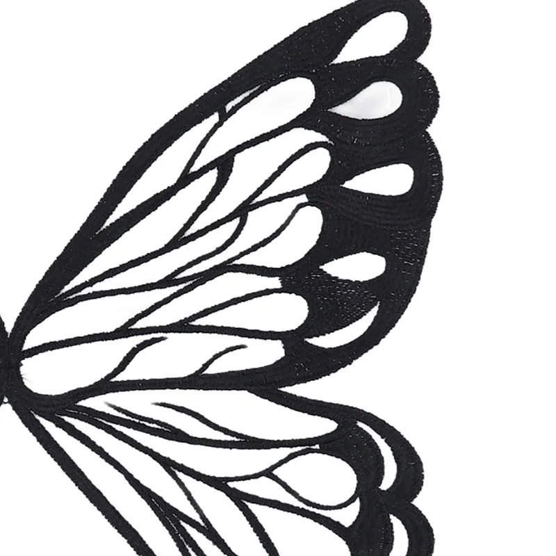 Large Butterfly Embroidery Appliques Lace Fabric Patches Tulle Mesh Applique For DIY Bride Wedding Dress Clothing Decoration