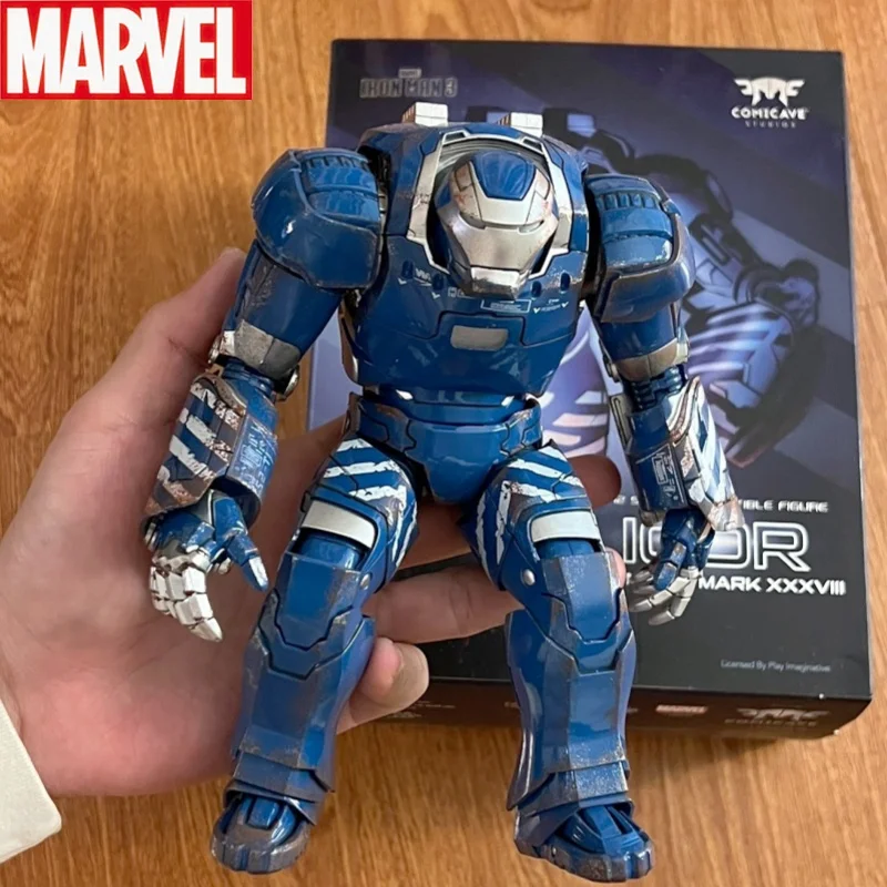 

31cm Iron Man Blue Igor Mk38 Marvel The Avengers Legends Assembling Model Color Box Collectible Figures Desktop Decoration