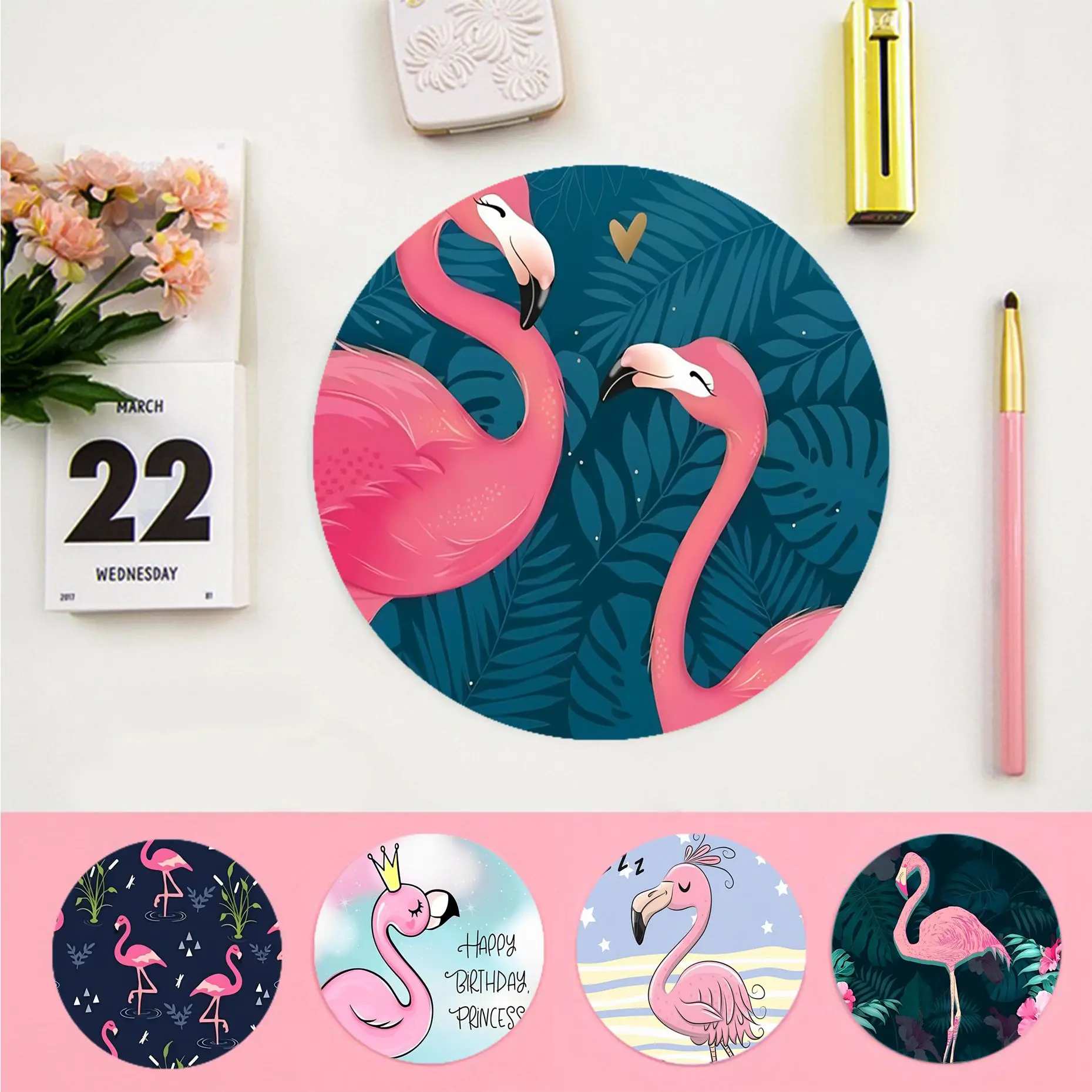 

Cartoon Pink Flamingo Rubber Small Speed Version Game Computer Keyboard Office Table Mat PC Laptop Mouse Mat Deskpad Home Decor