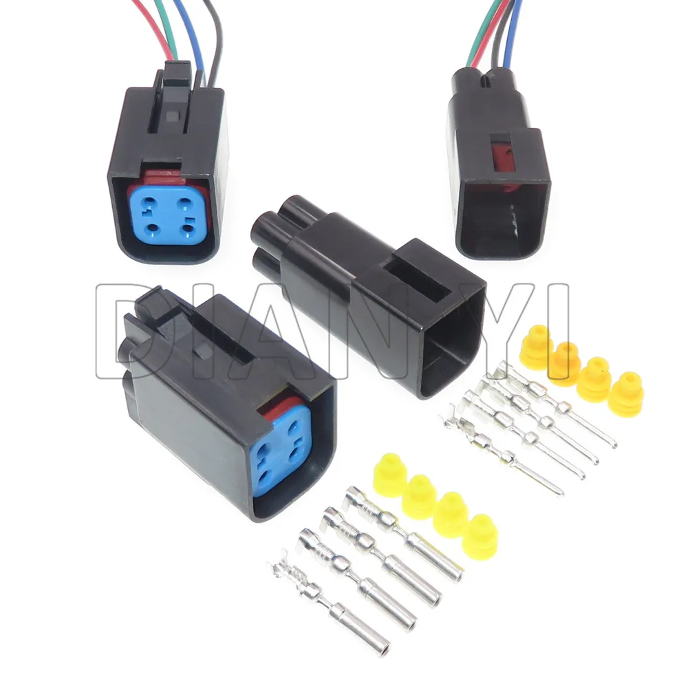 

Комплект из 4-контактных водонепроницаемых электрических разъемов 8-1437710-5, герметичный штекерный AC-разъем для автомобильных кабельных соединений