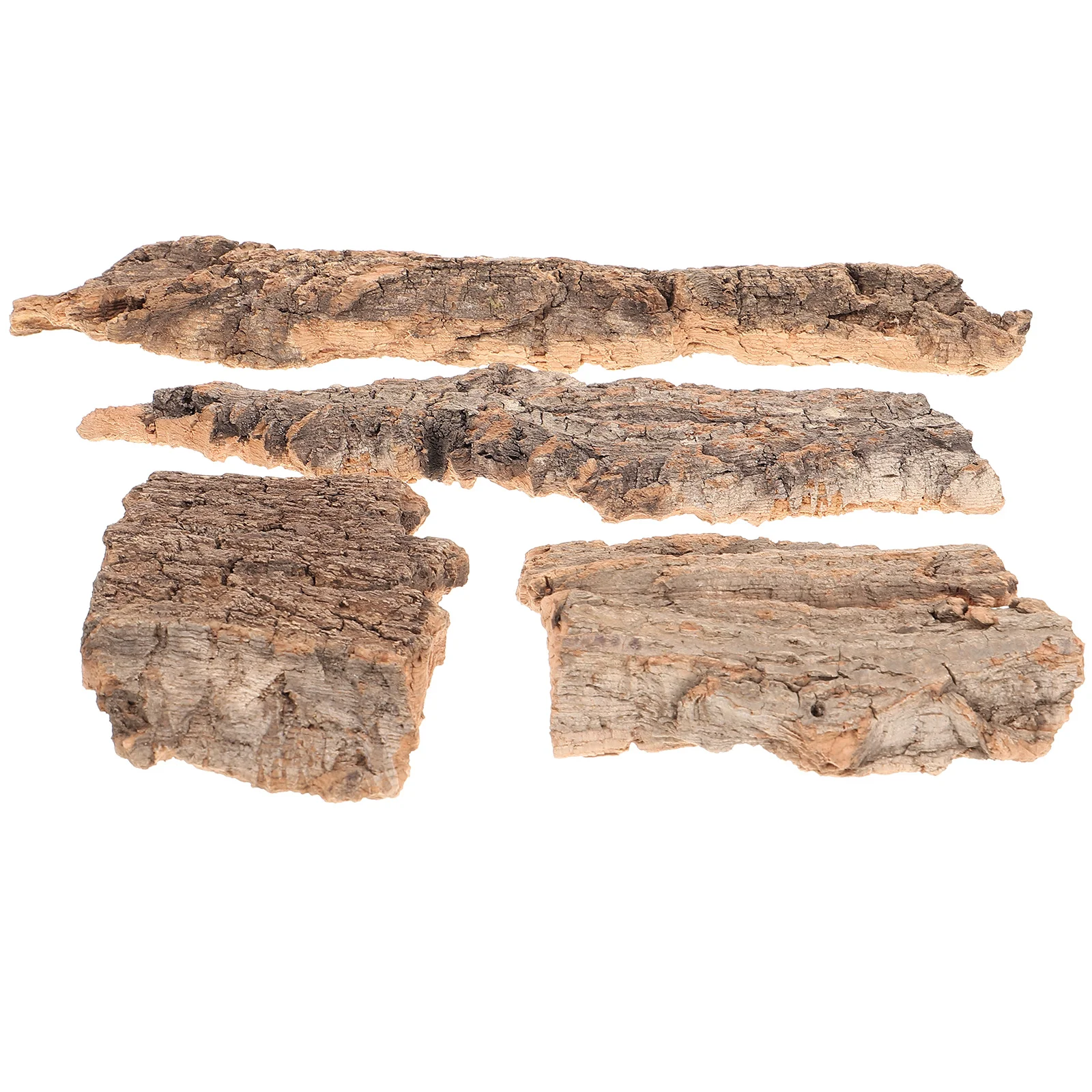 

Natural Reptile Bark 4Pcs Terrarium Decor for Snakes Climbing Hideout Reptile Tank Accessories Cork Bark Fish Tank Ornament