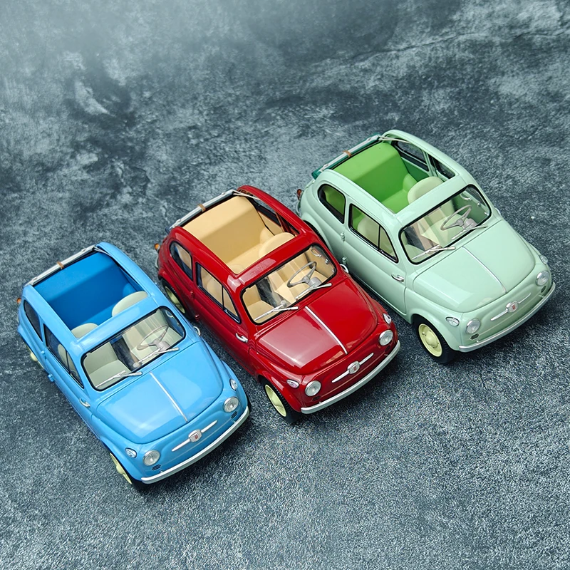 KYOSHO 1/18 Fiat Nuova 500 classic car model metal static decoration Holiday gift Birthday gift for friends to collect