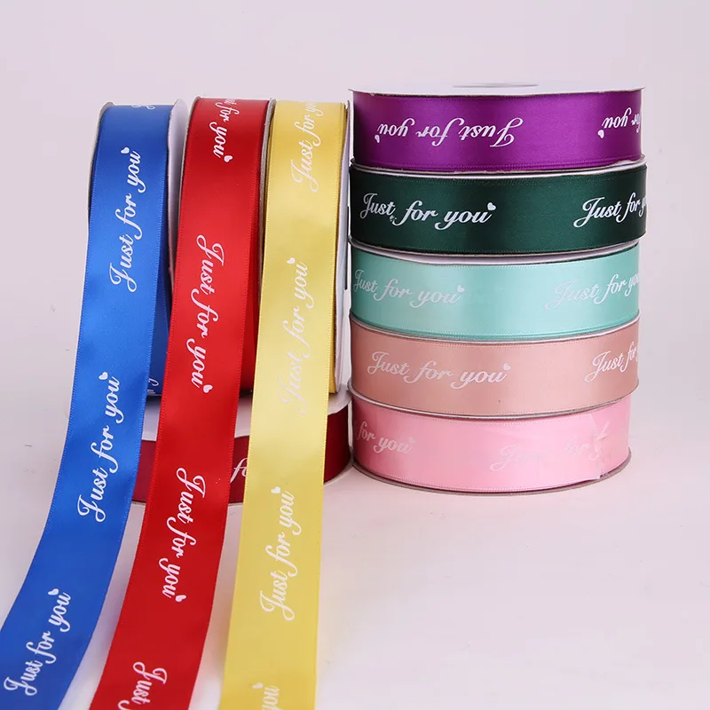 

2.5CMX43M English Ribbon Decorative Ribbon Gift Printing With DIY Cake Pull Flower Bow Ribbon R1016