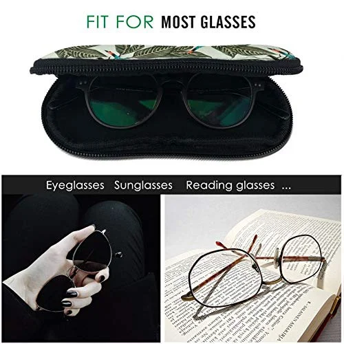 Tropical Plants Sunglasses Soft Case Glasses Case For Women Men Ultra Light Neoprene Zipper Eyeglass Case