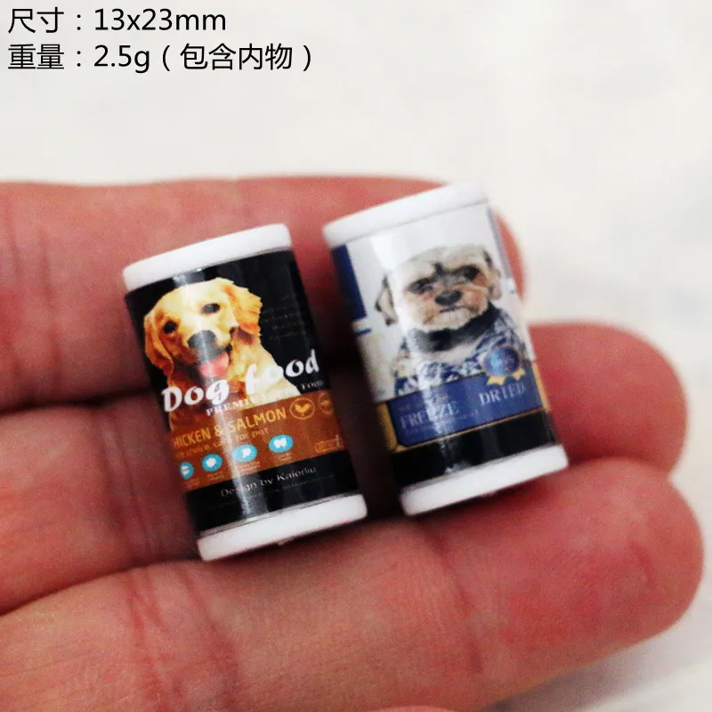 Dollhouse Mini Canned Dog Food Cat Food Animal Feed Miniature Model 1/12 1/6 Scale Simulation Life Scene Decoration Home Decor