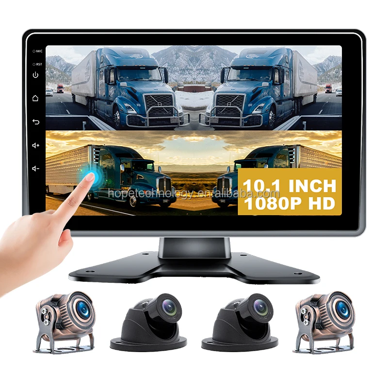 

HOPE Лидер продаж 10,1-дюймовый сенсорный экран 2,5D с поддержкой камеры 1080P Система мониторинга автомобиля Камера для грузовика