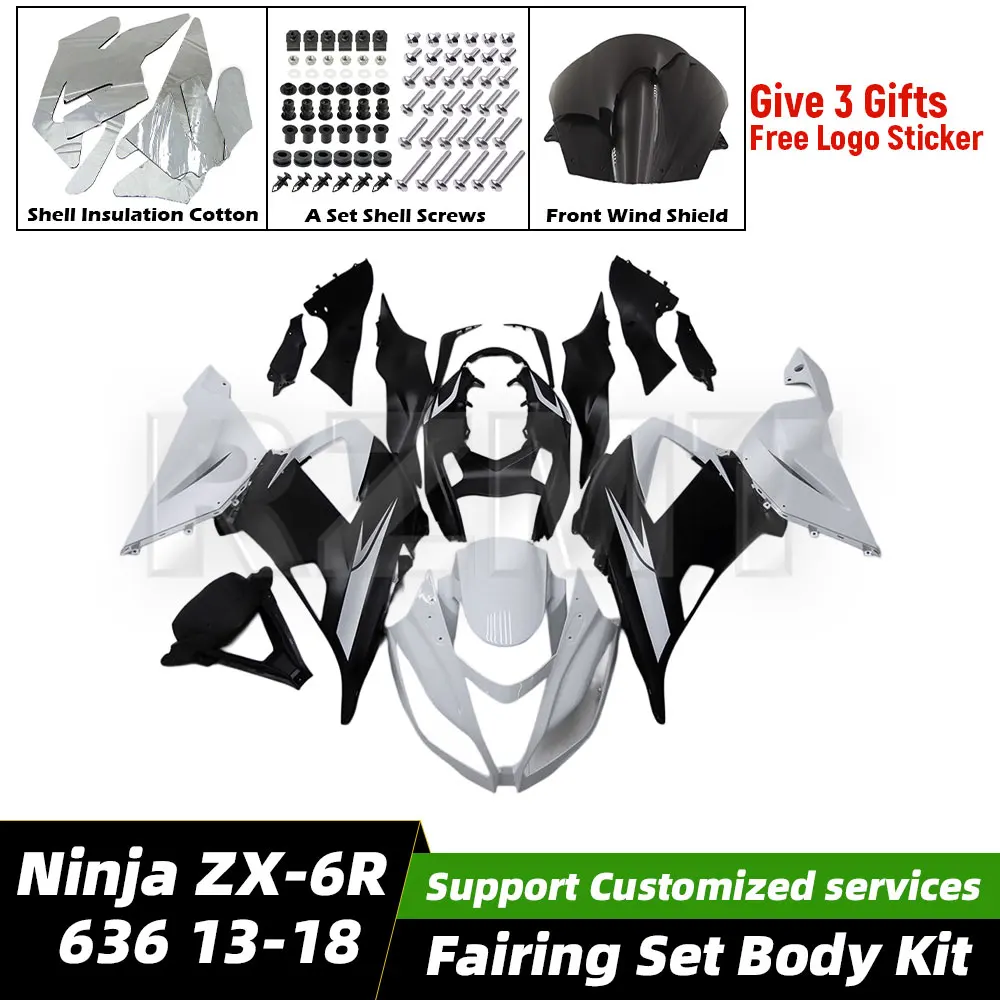 

Для Kawasaki Ninja ZX-6R 636 2013-18 обтекатель мотоцикла комплект кузова украшения пластиковая защитная пластина аксессуары корпус K0613-113a