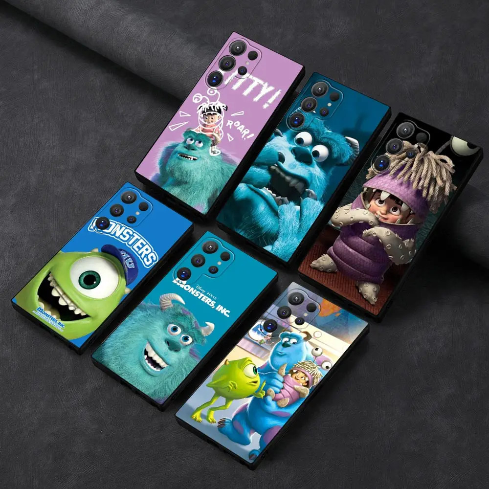 Coque de téléphone Disney Monsters Inc, coque souple noire, coque amusante, Samsung Galaxy S24Ultra, S23, S21, S20 Fe, S10, S25, S22 Plus, S24 Ultra, 5G