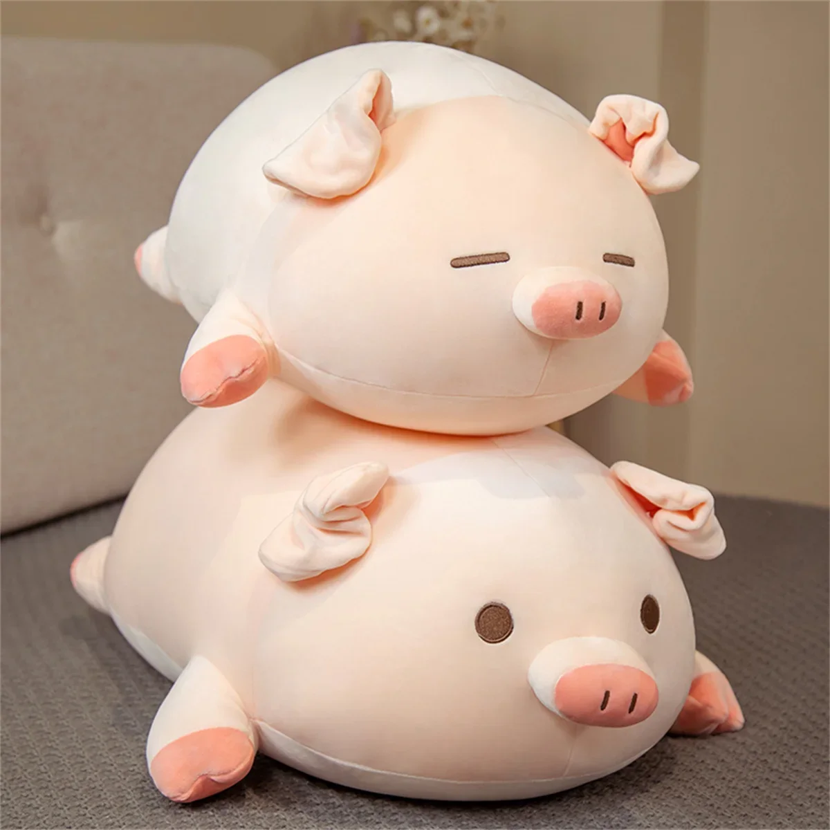 Juguete de peluche de cerdo Kawaii, relleno de felpa suave, almohada de cerdo rosa, cojín de decoración para sofá de habitación, regalo de cumpleaños, envío directo