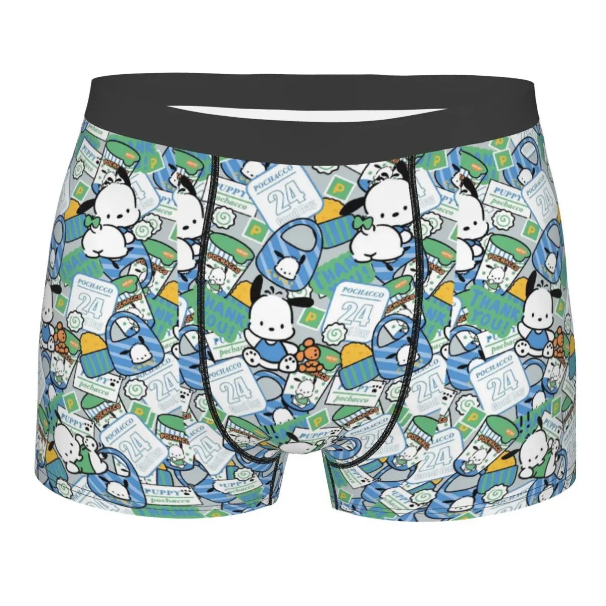 

Нижнее белье в стиле аниме Pochacco, мужские шорты-боксеры с принтом, трусы, мягкие трусы