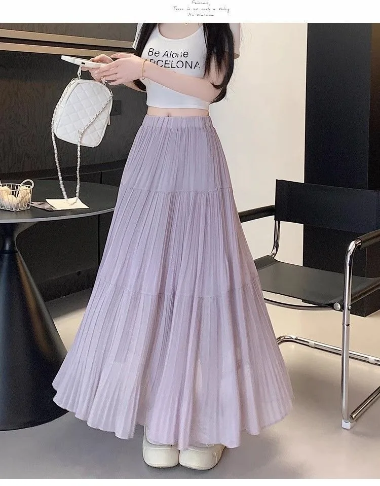 Damen Strick-Midirock mit hoher Taille, A-Linie, kurzer, schmaler, mittellanger Schirmrock für Freizeitkleidung – Detail 9