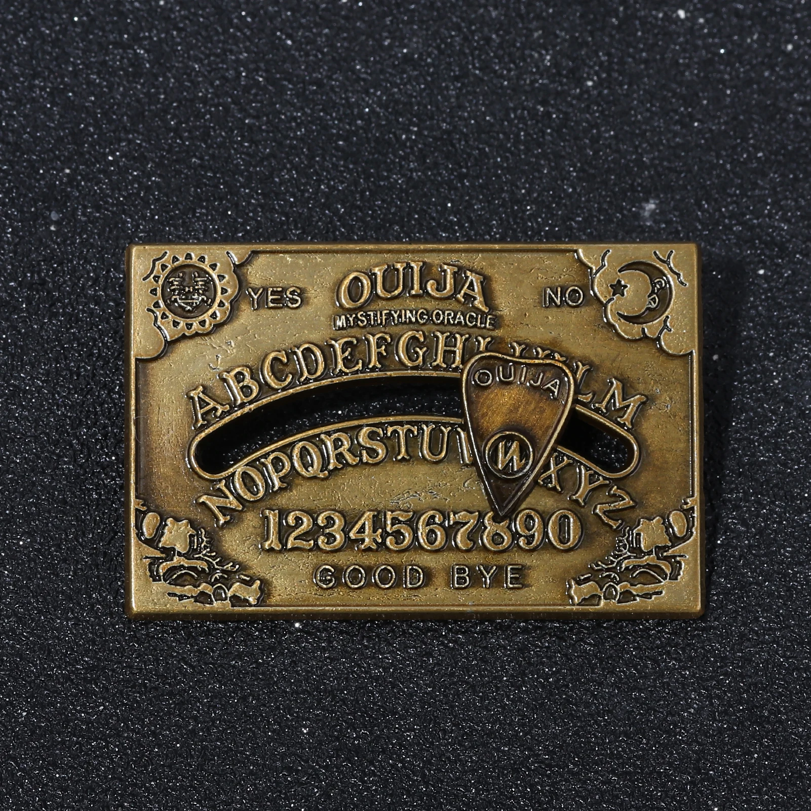 Vintage Ouija Board Digital Slideable Brooch Pins Yes Or No Sun And Moon Bronze Brooches Lapel Badges Punk Gothic Jewelry Gift