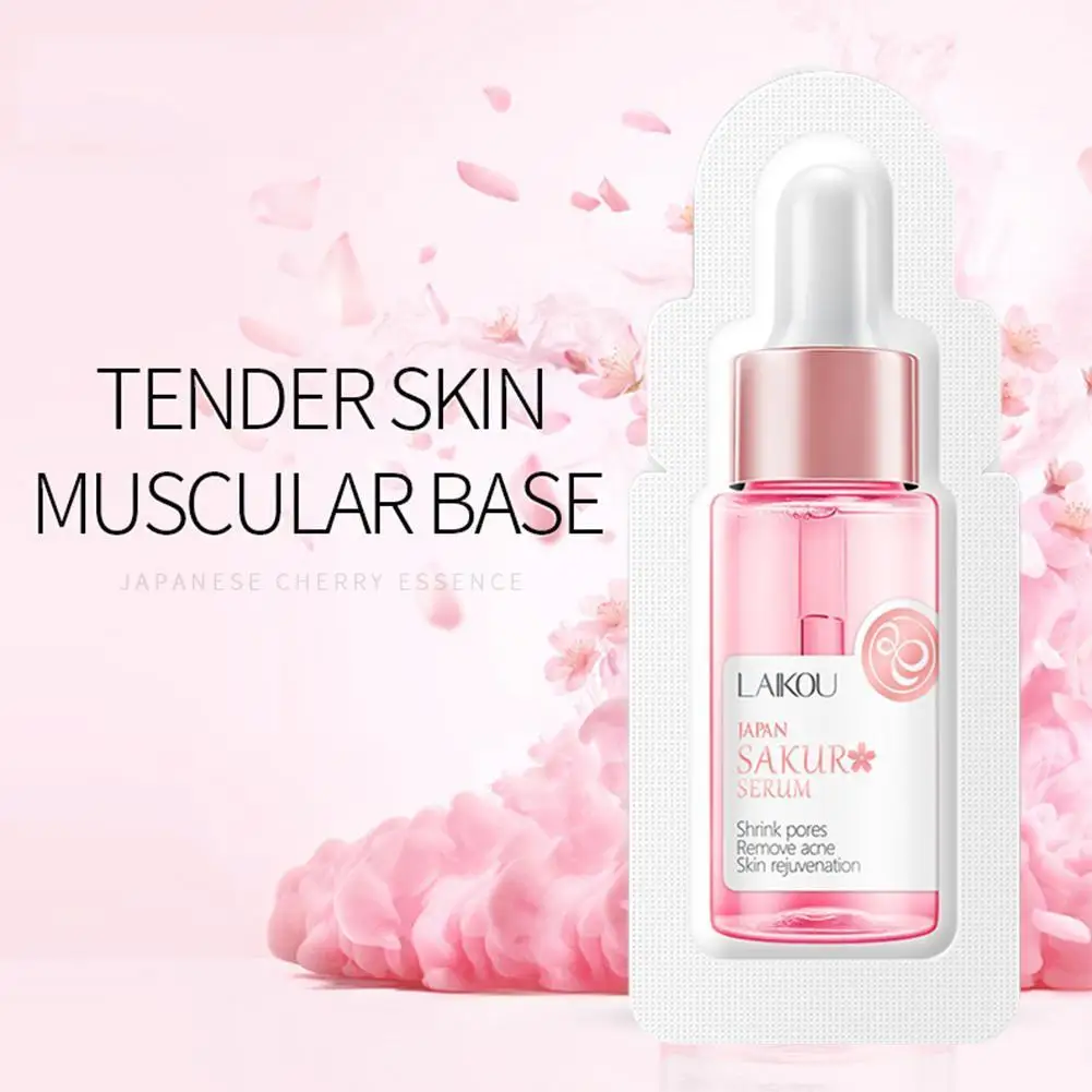 Sakura Facial Whitening Essence Oil, Soro Hidratante para o Rosto Feminino, Suavizando o Tom De Pele Mesmo, Facecare Coreano