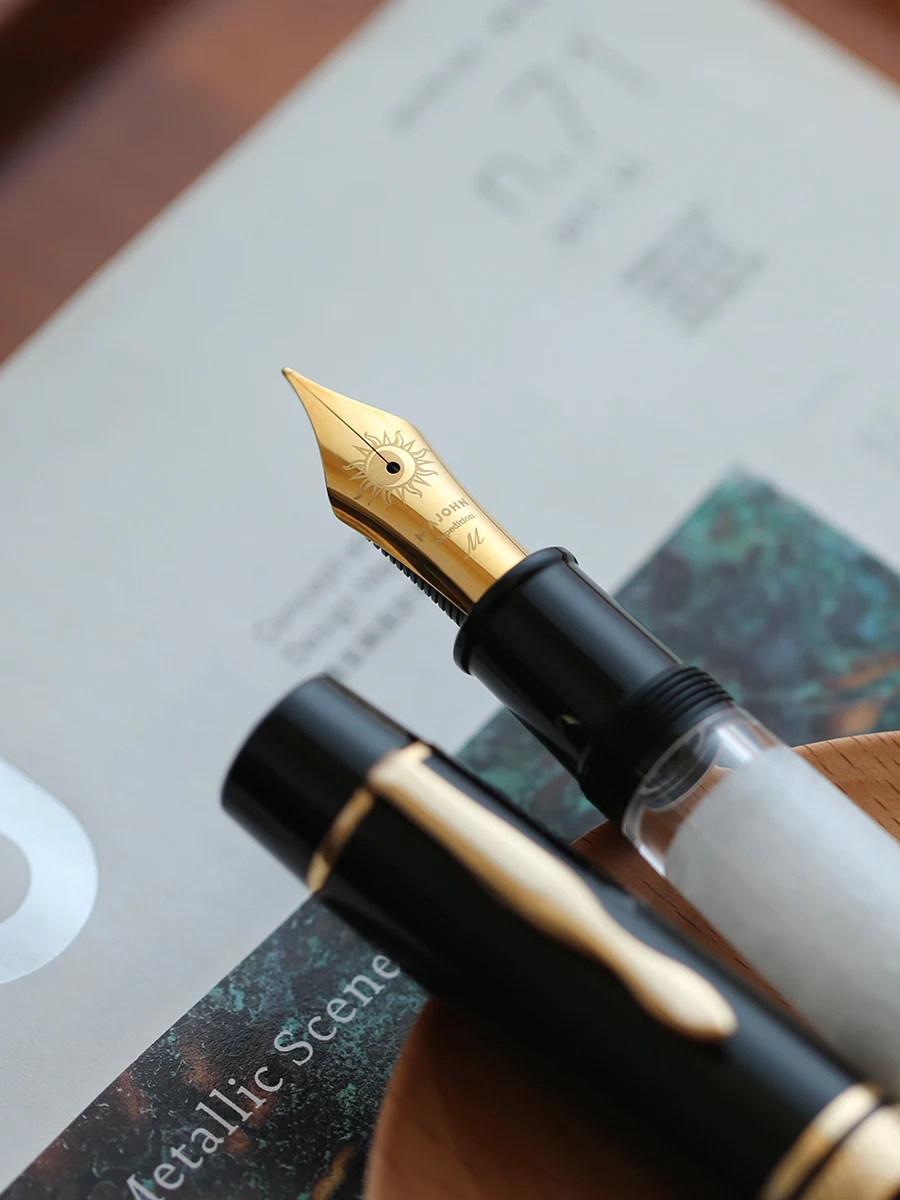 قلم حبر ماجون P139 من الراتنج # 6, # 8 بنك الاستثمار القومي EF/F/M، جميع نظام المكبس النحاسي، قلم هدية للكتابة بالحبر بسعة كبيرة #4