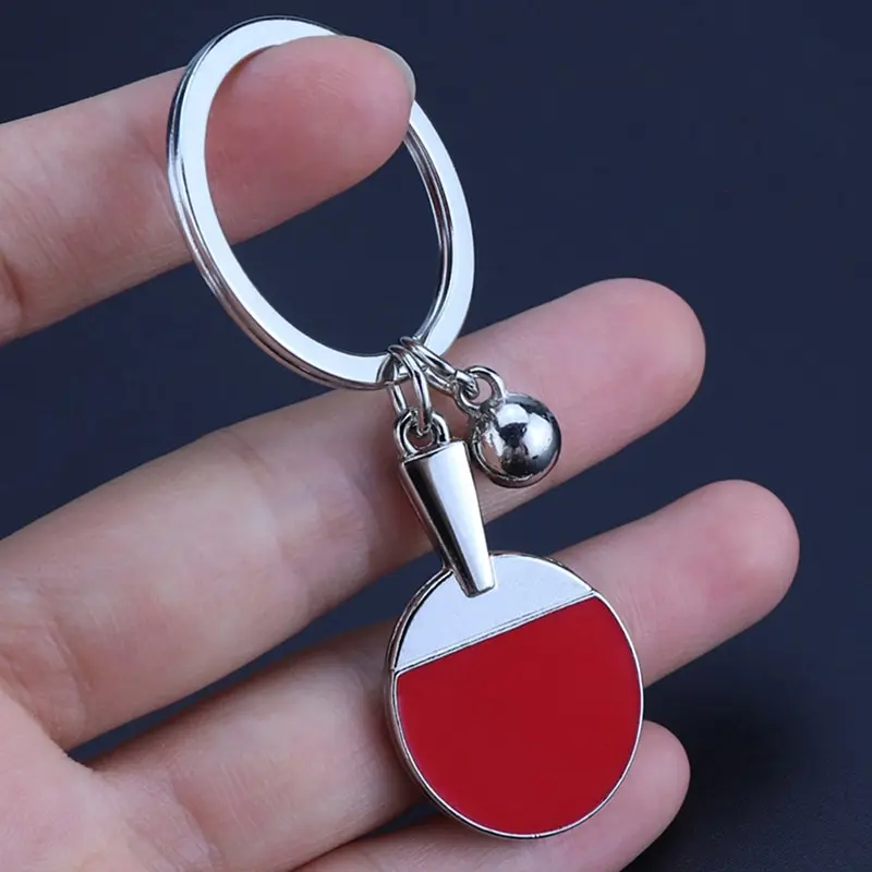 Fashion Sport Ping Pong Table Tennis Ball Keychain Creative Ping Pong Bat Key Ring Keychains Car Key Chain Souvenir Gift