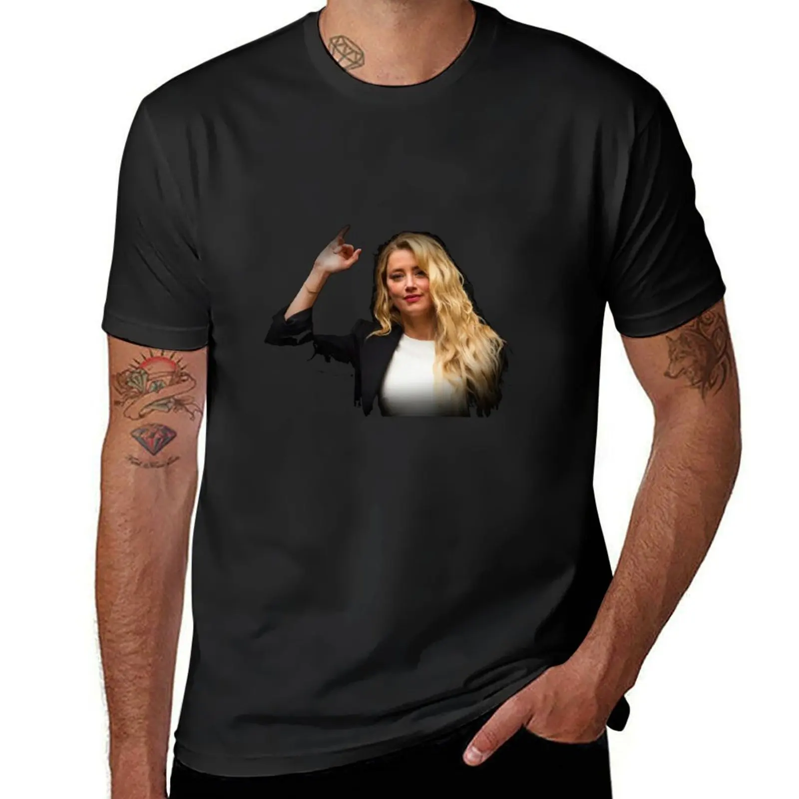 Amber Heard T-Shirt anime clothes for a boy Short sleeve tee animal prinfor boys tshirts for men