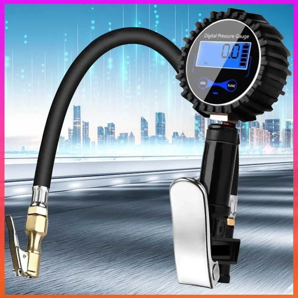 ضاغط الهواء الرقمي عالي الدقة منفاخ ضغط الإطارات الرقمي مقياس ضغط الإطارات من سبائك الألومنيوم لدراجة شاحنة SUV