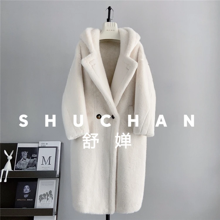 เสื้อโค้ทผู้หญิงแบบหนา รุ่นใหม่ อุ่นสบาย มีฮู้ด สไตล์เกาหลี ทรงยาว กระดุมสองแถว ขนเฟอร์เทียมในตัว ดีไซน์เรียบหรู ทรงหลวม อุ่น