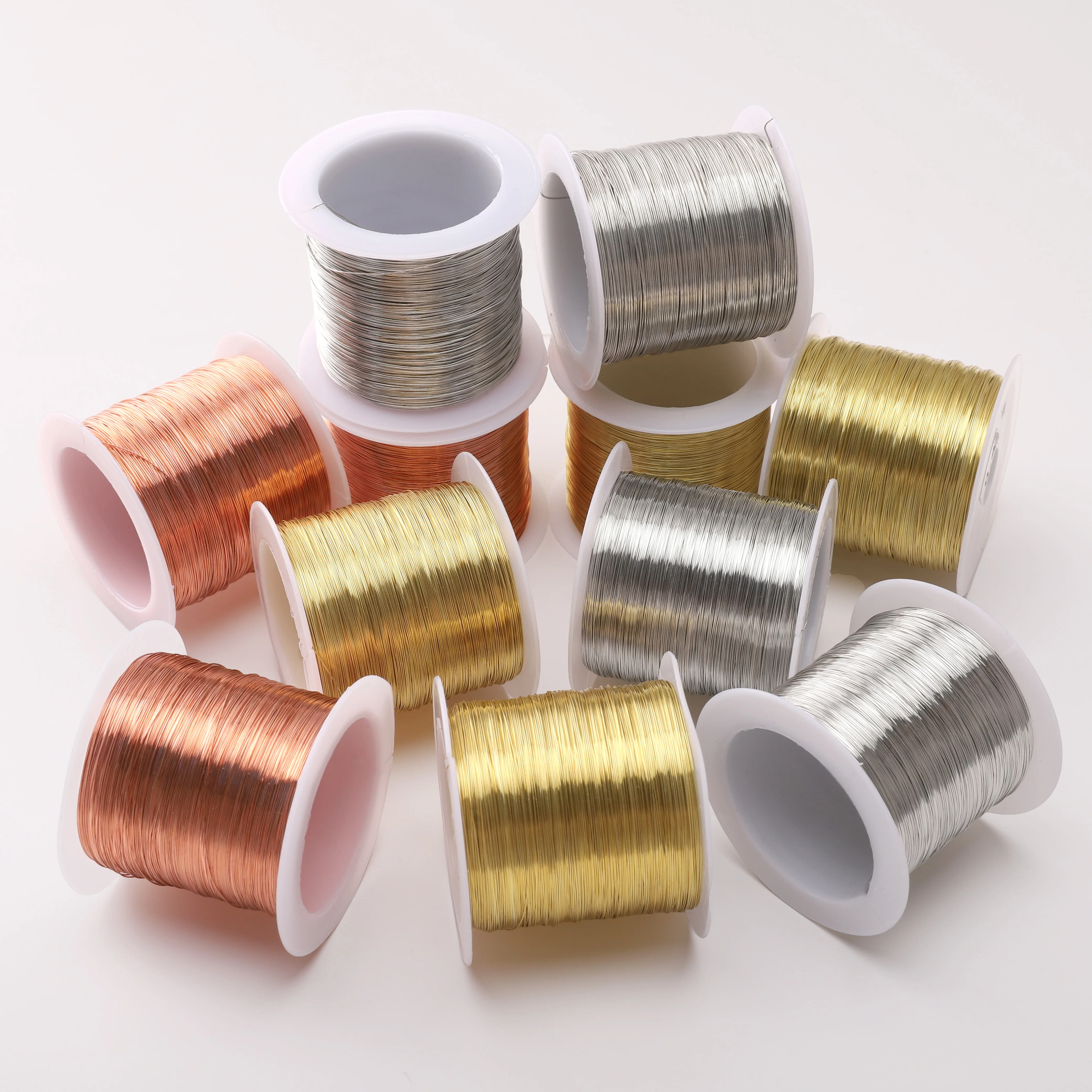 100 متر/لفة 0.3/0.4 مللي متر الأسلاك النحاسية الديكور سلسلة لصنع المجوهرات قلادة سوار ذاتي الصنع إكسسوارات الشعر والحرف الأخرى