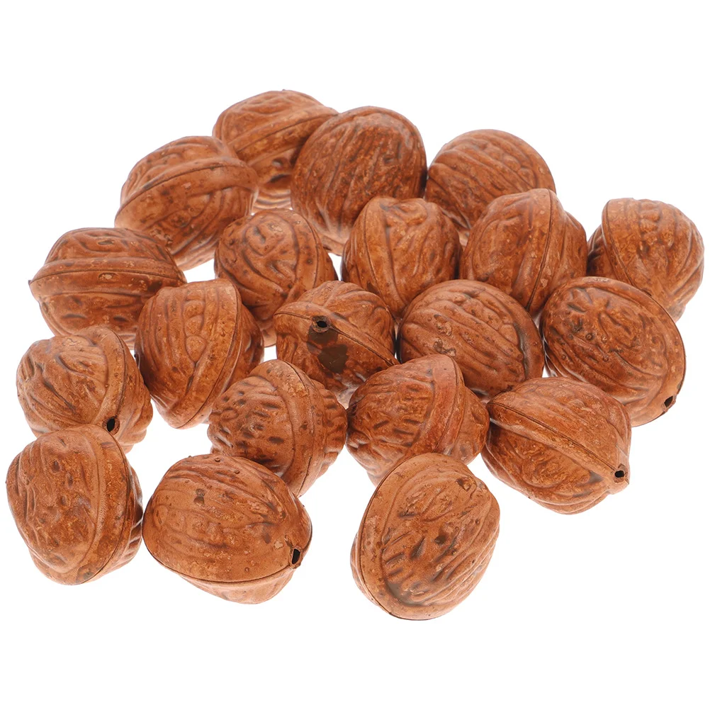 50 Pcs Nuts Home Decor Artificial Walnut Fake Shelled Craft Faux Fruit Crafts for Walnuts