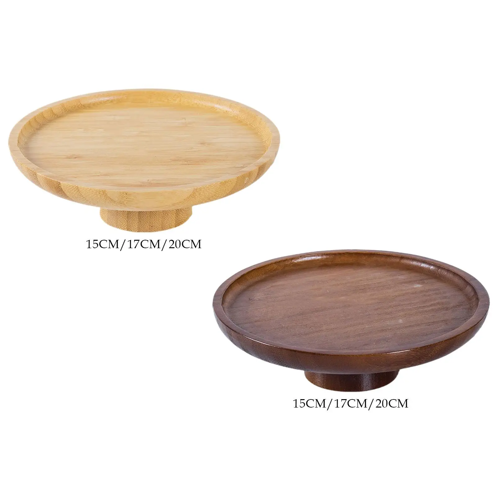 Wood Cake Stand Fruit Serving Tray Round Serving Platter Cupcake Stand for