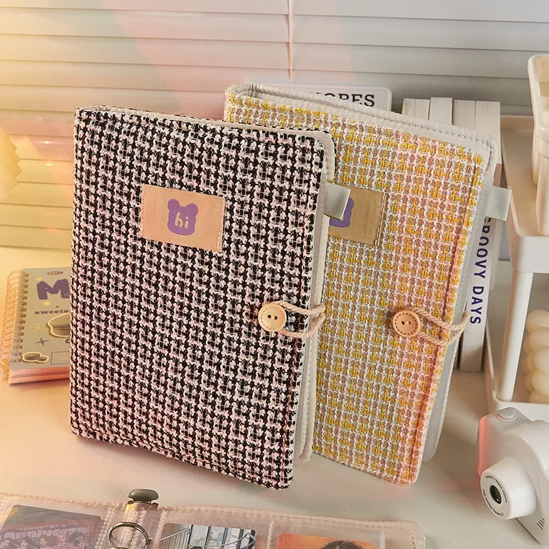 A5 Kpop Binder Photocard Holder Idol Picture Album Book with 20 Inner Pages 3/4 Inch Cloth Photo Card Album Student Stationery