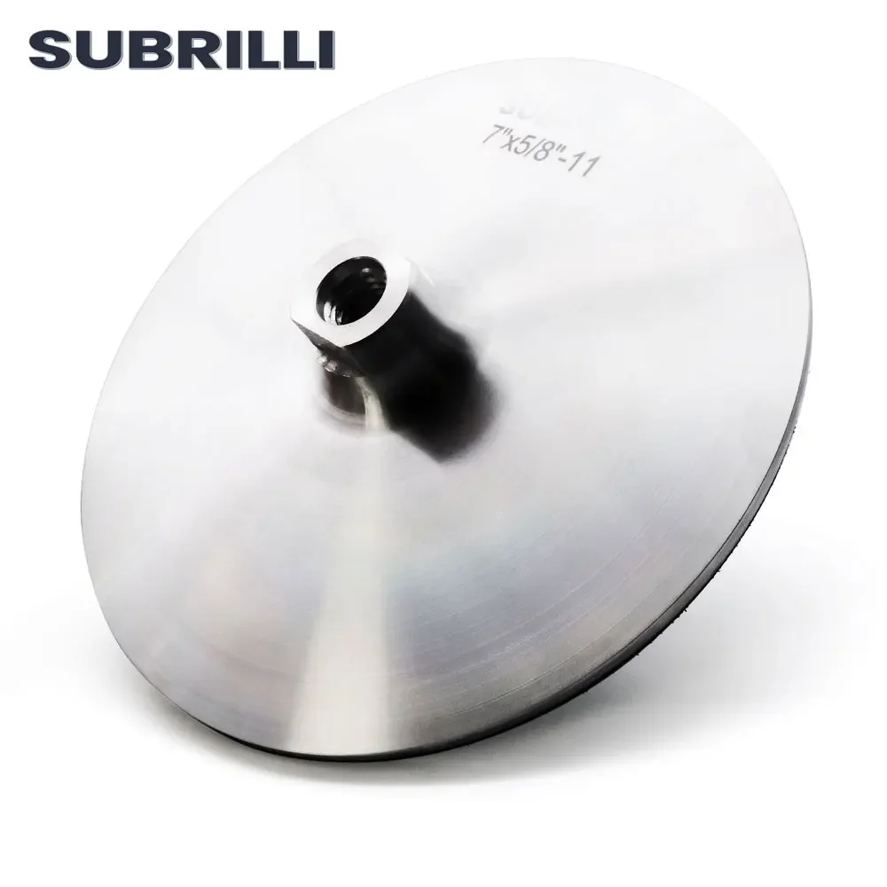 Subrilli 7 Polegada almofada de apoio de alumínio para polidor diamante polimento lixa disco suporte m14 5/8 "-11 capô abrasivo