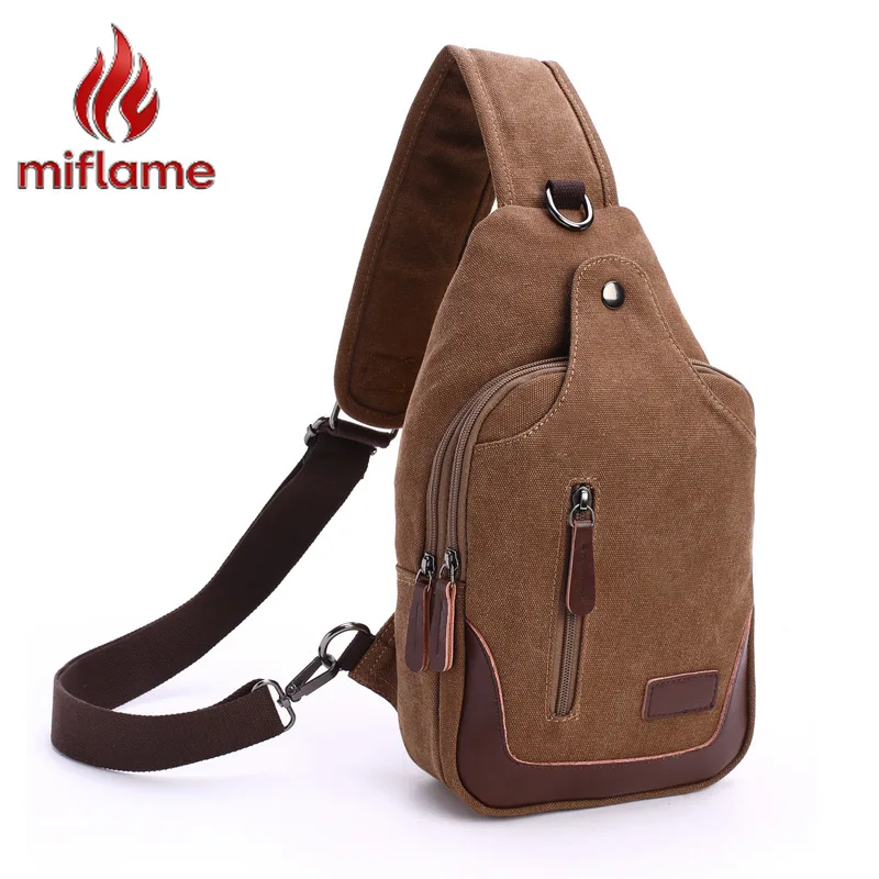

Men's Crossbody Bag Washed Canvas Chest Pouch Sling Shoulder Pack for Travel Outdoor Casual Fashion Modern