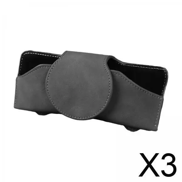 

Car Sun Visor Organizer Suede Material Magnetic Back Clip Sunglasses Storage Case Multi Pocket Holder for Auto and Truck