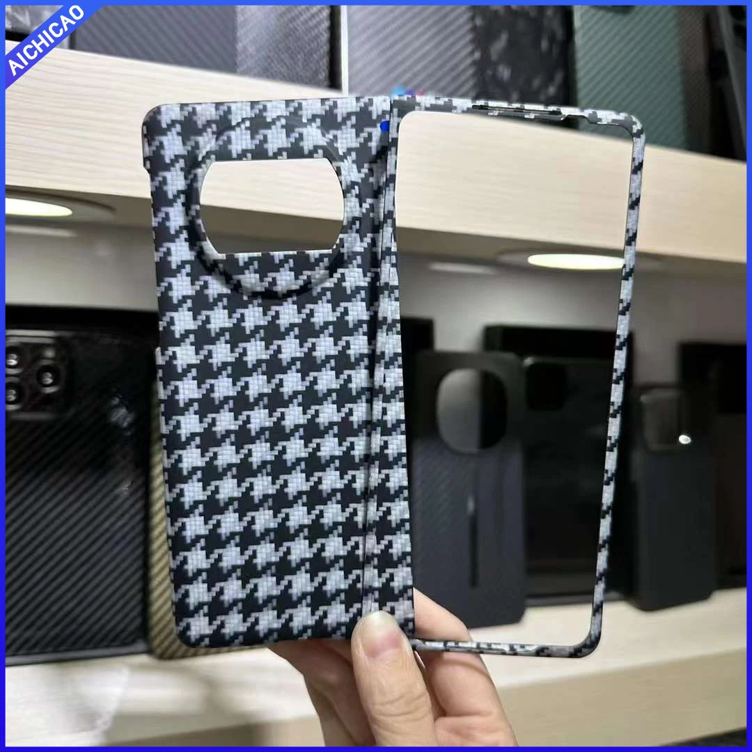 ACC- Carbon Fiber Phone Case for Huawei Mate X3 X5 Thousand Bird Check Carbon Fiber Fashion Anti Drop Case