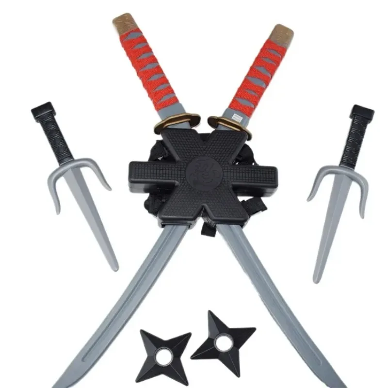 56cm Halloween Samurai Ninja Plastik Retro Langschwert Deadpool Cos Doppelschwert Puppen Cosplay Spielzeug Geschenk – Detail 4