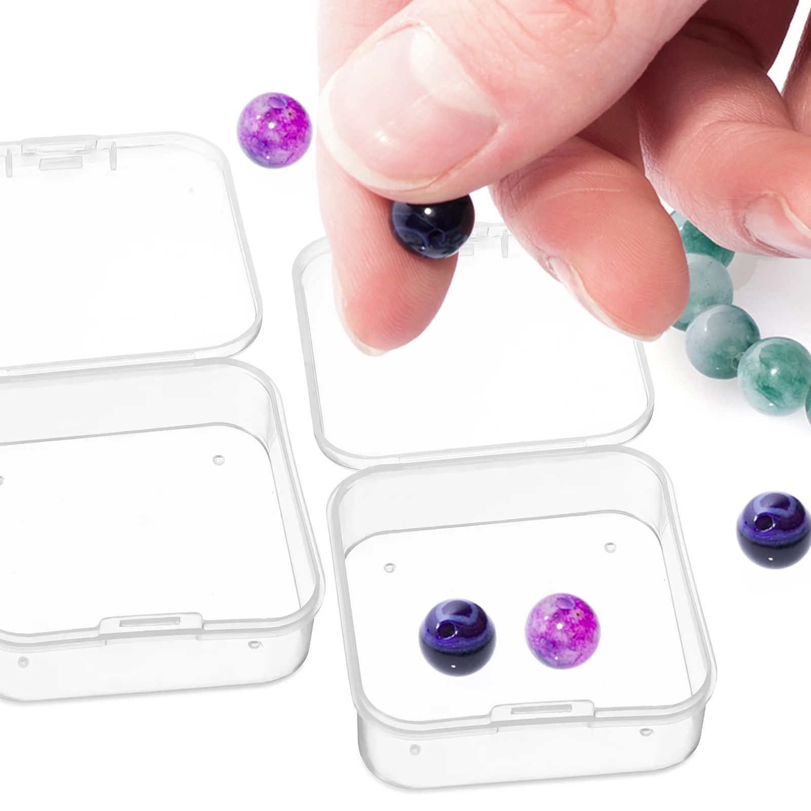 

24Pcs Clear Plastic Storage Case Transparent Box for Small Items Jewelry Beads Portable Organizer Storage Box Small Divided Case