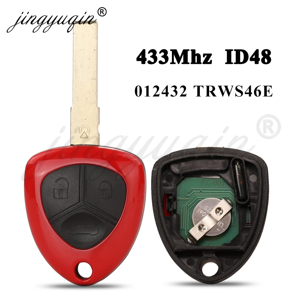 

jingyuqin Car Remote Key 3 Buttons For Ferrari F430 F458 F612 F599 433.92MHz ASK ID48 Chip 012432 TRWS46E Auto Keys Fob Control