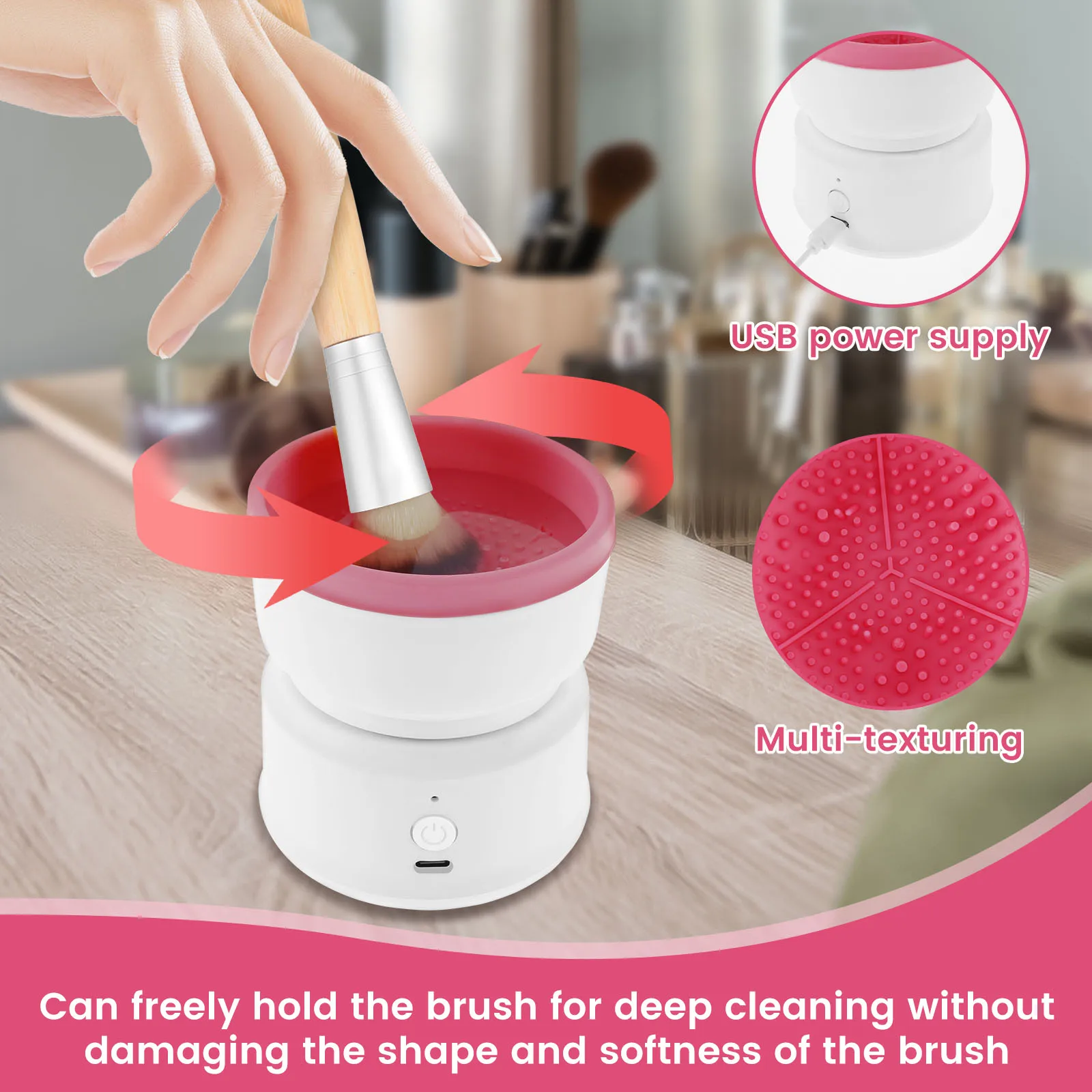 NEW Makeup Brush Cleaner Electric Makeup Brush Cleaner Machine USB Rechargeable Cosmetic Brushes Cleaner Portable Automatic